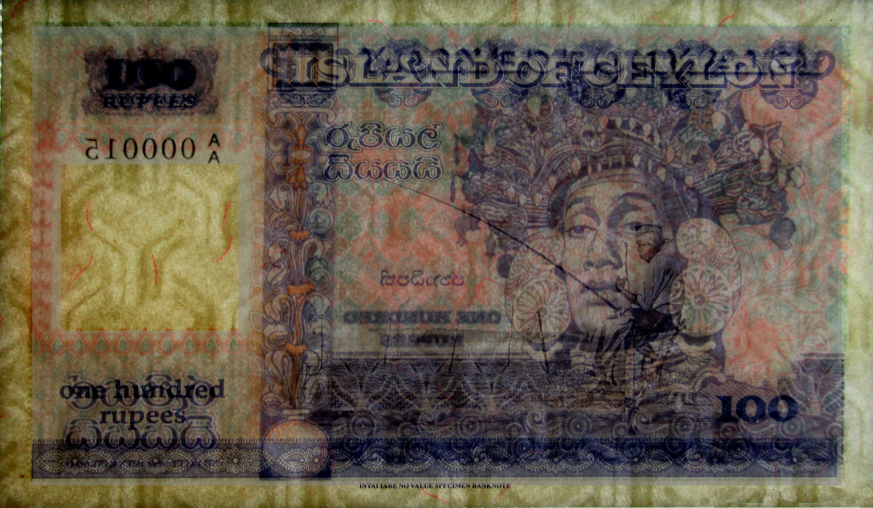 Tom Brandton blue 100 Rupees Ceylon Private Fantasy banknote 